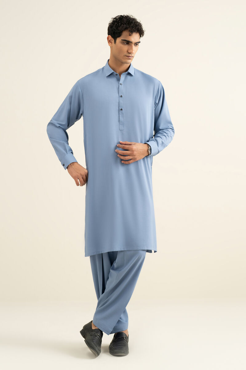 Embroidered Blended Linen Suit