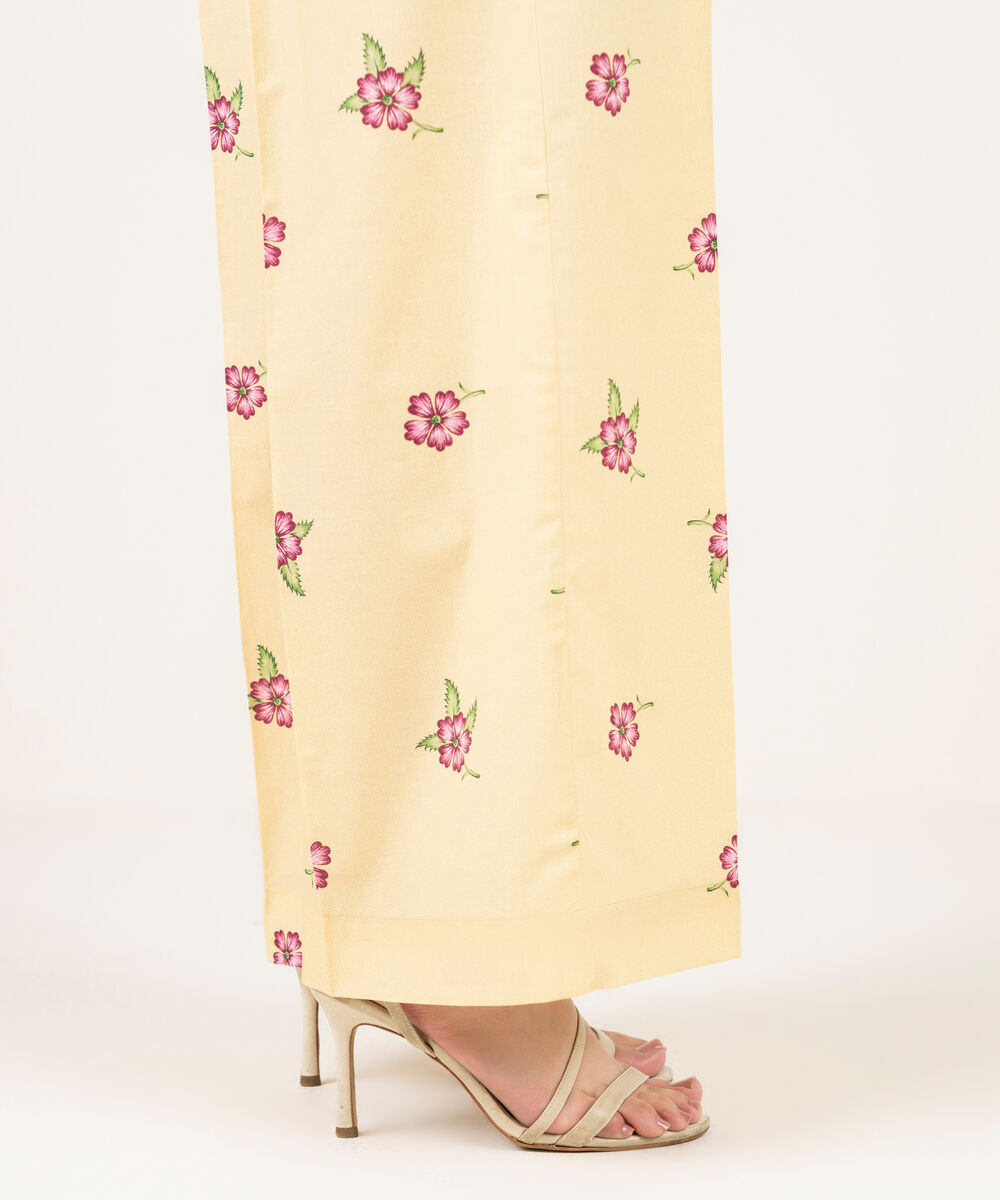 Women's RTW Cambric Printed Yellow Culottes
