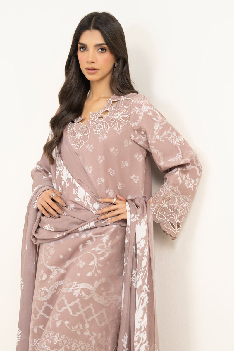 3 Piece - Embroidered Jacquard Suit