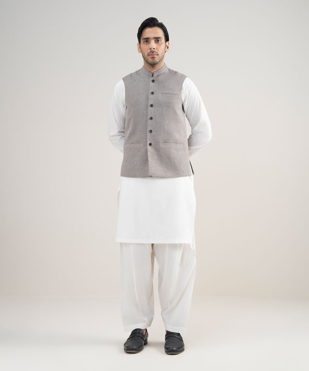 Men's Stitched Organic Brown Waistcoat