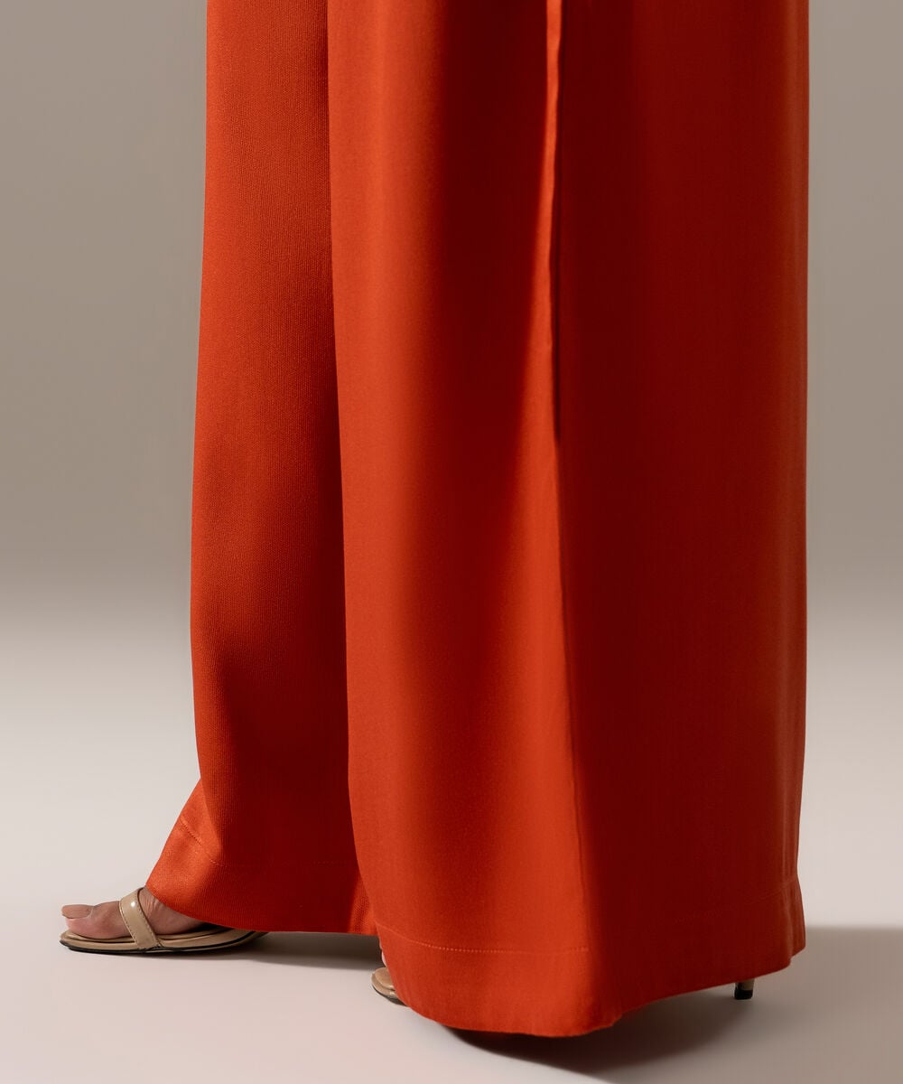 Women's RTW Bedford Solid Rust Flared Pants