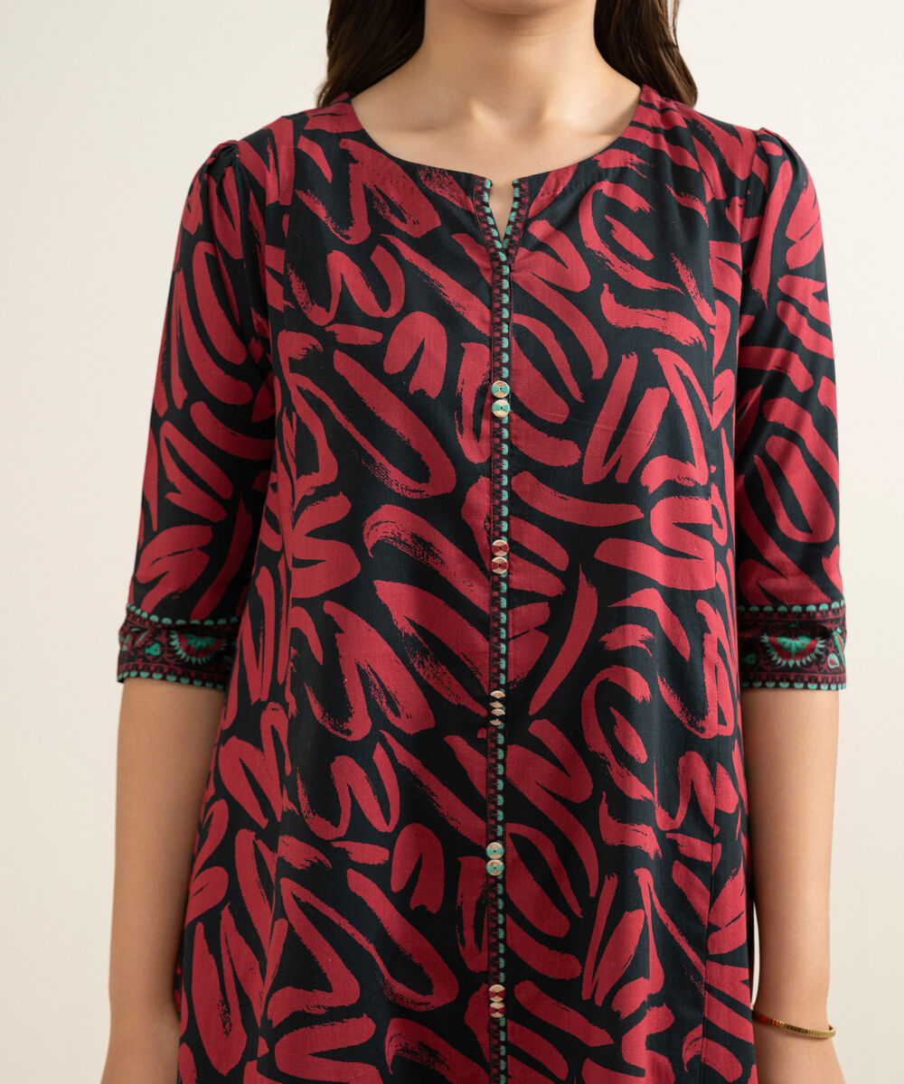 Women's Unstitched Lawn Printed Black 3 Piece Suit