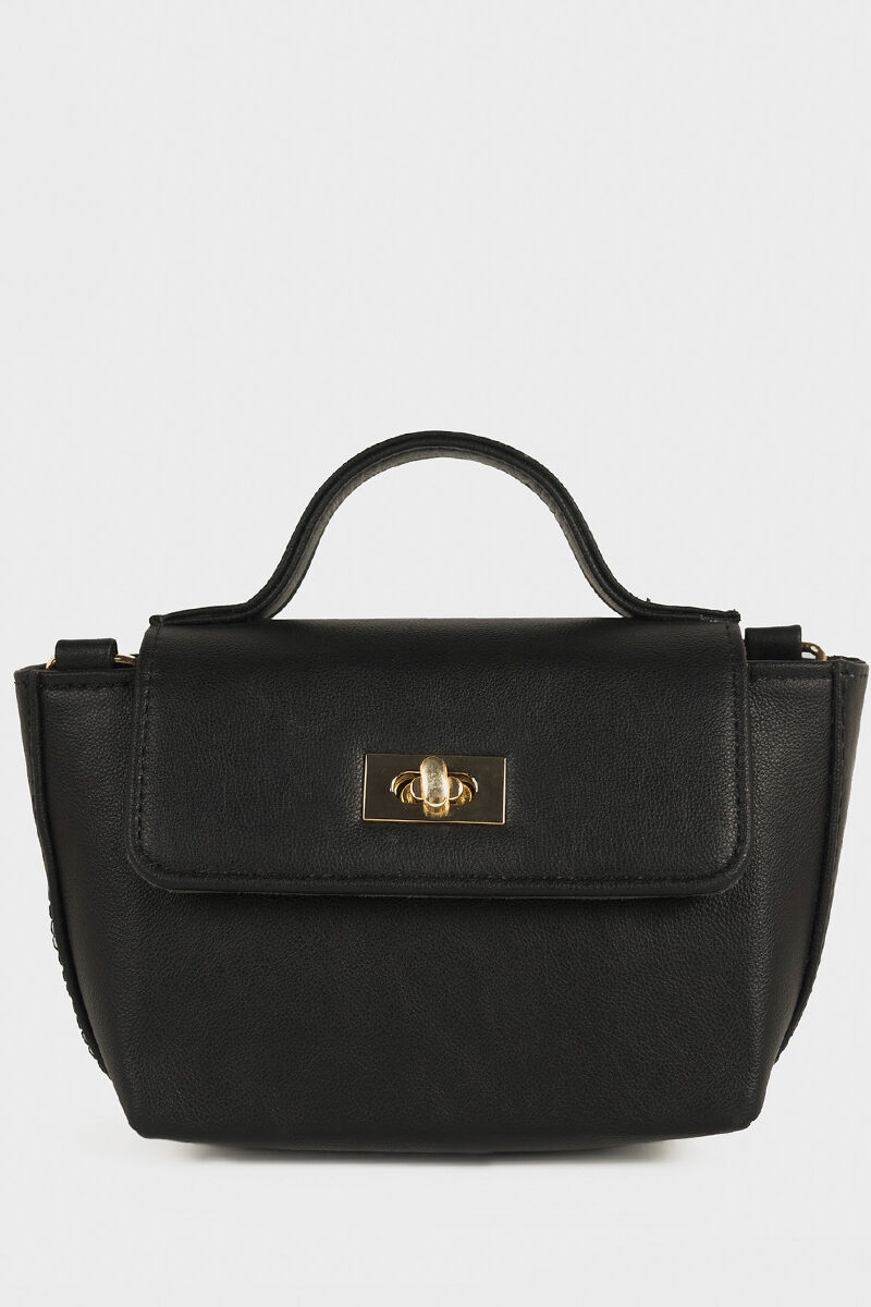 Black Top Handle Bag