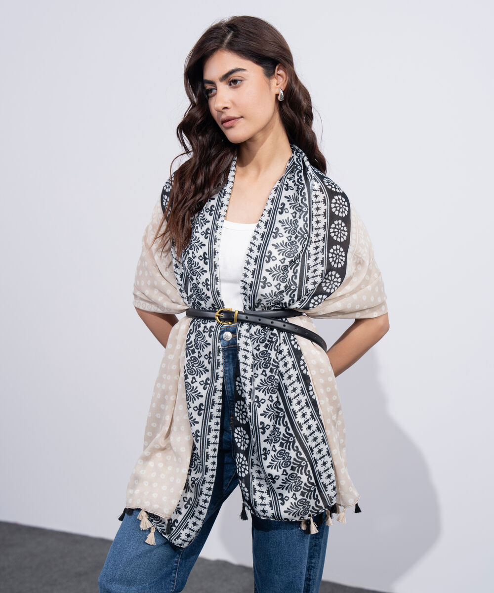 Women's Western Multi Printed Rectangular Scarf