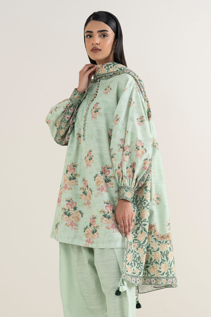 3 Piece - Printed Cotton Suit