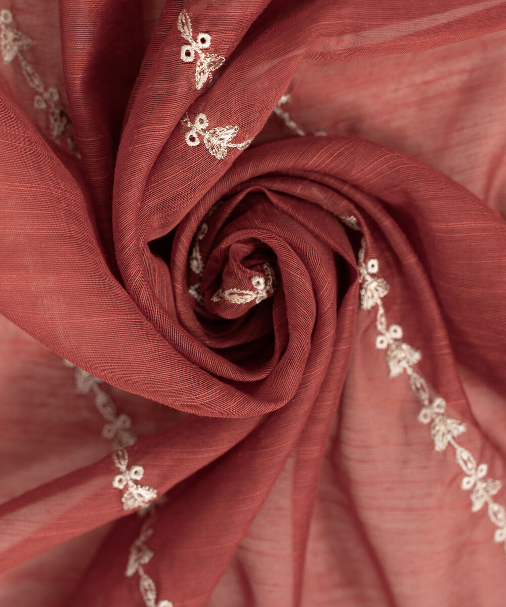 Manaar Embroidered Dark Orange Dupatta