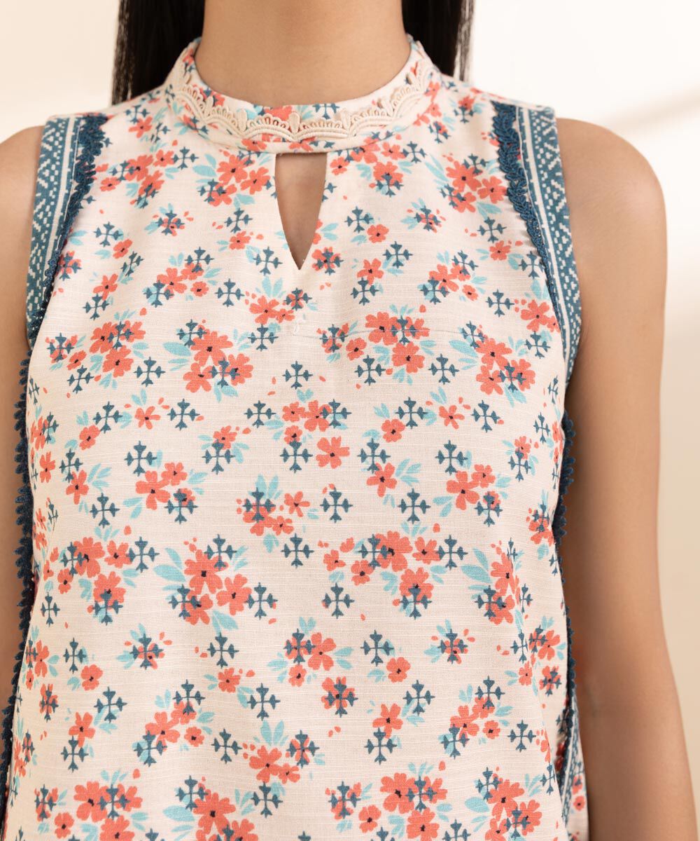 Women's Unstitched Light Khaddar Printed Multi 2 Piece Suit