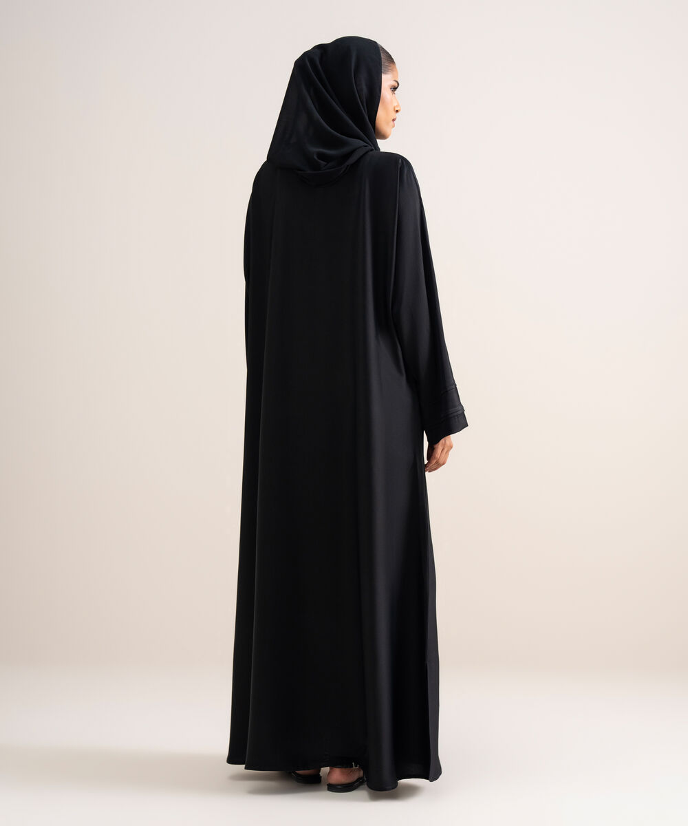 Women's Black Kimono Abbaya Set