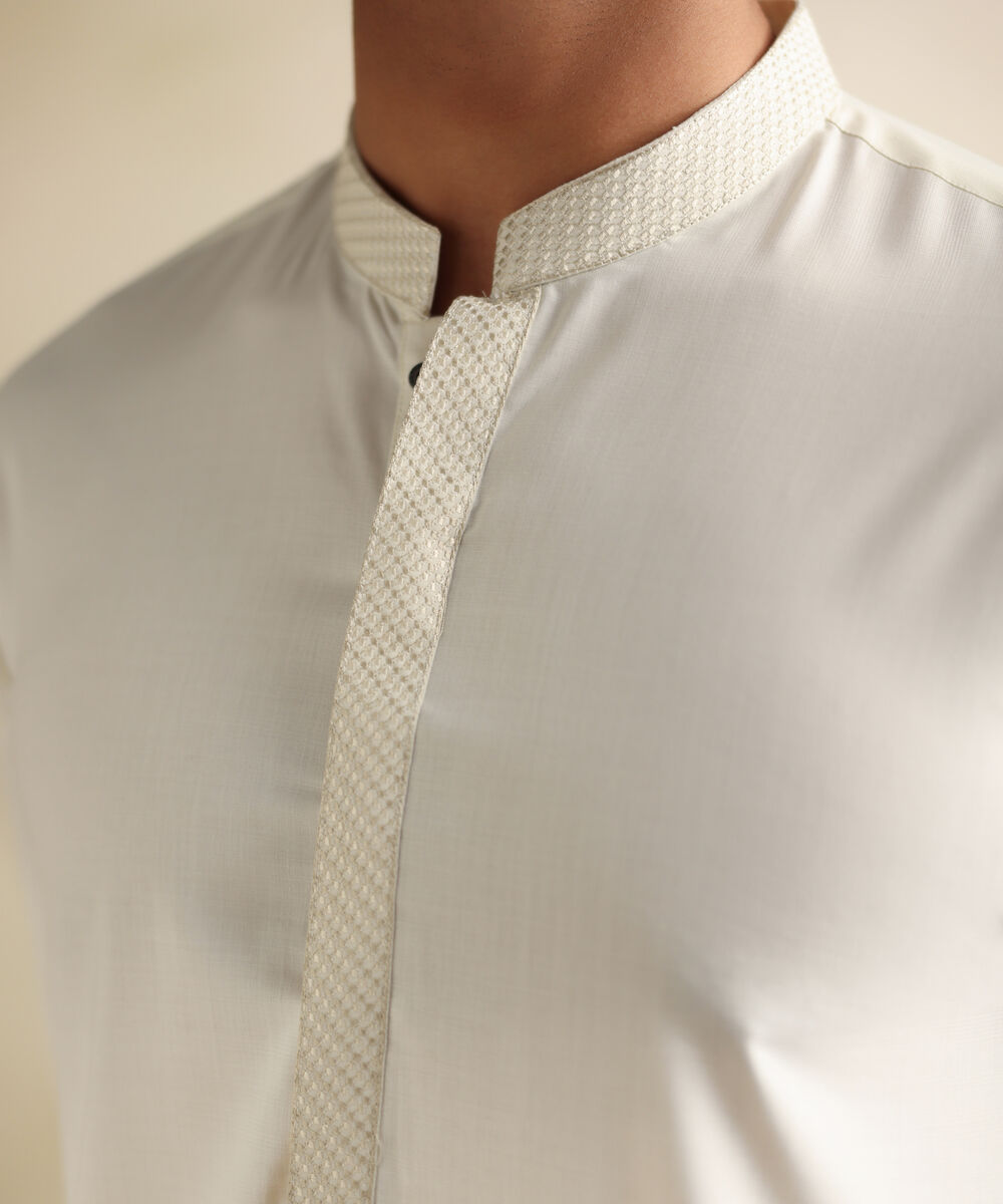 Men's Stitched Premium Blended Light Cream Suit