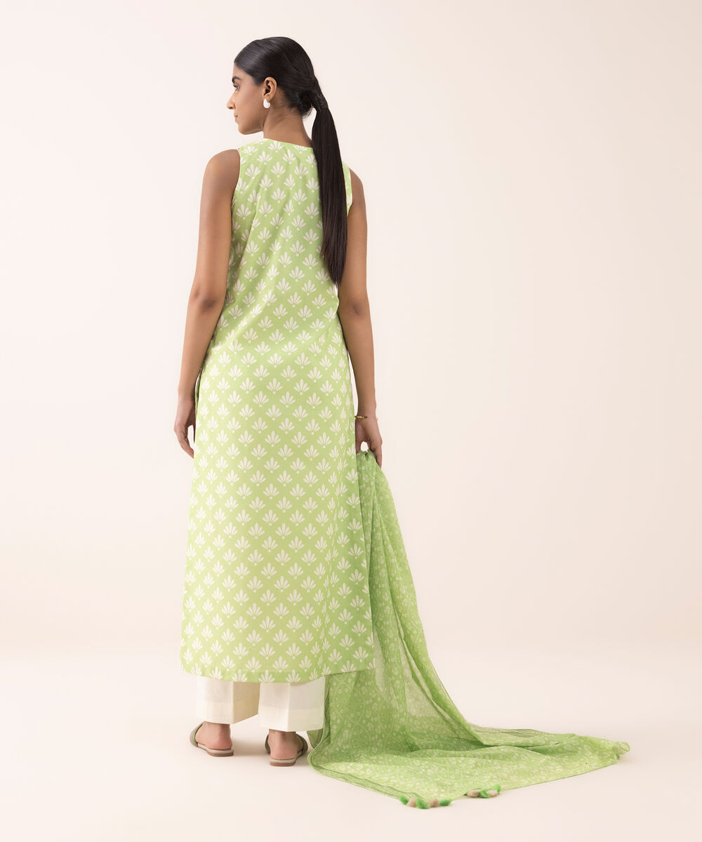 Women's Unstitched Cotton Printed Multi 2 Piece Suit