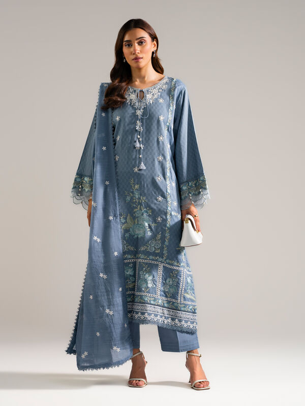3 Piece - Embroidered Viscose Suit