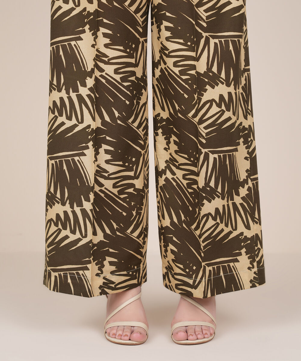 Women's RTW Cambric Brown Printed Culottes