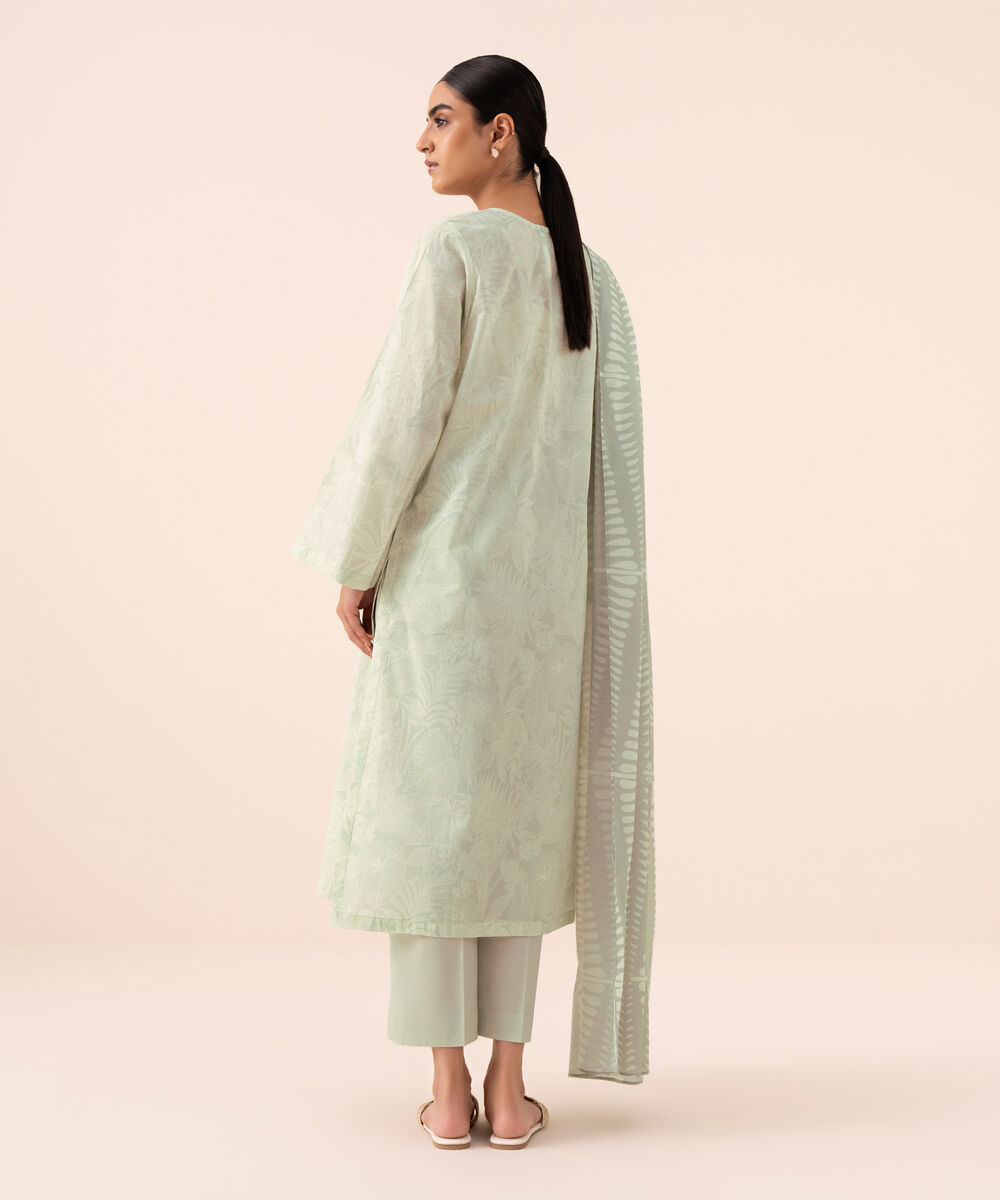 Women's Unstitched Cotton Printed Multi Three Piece Suit