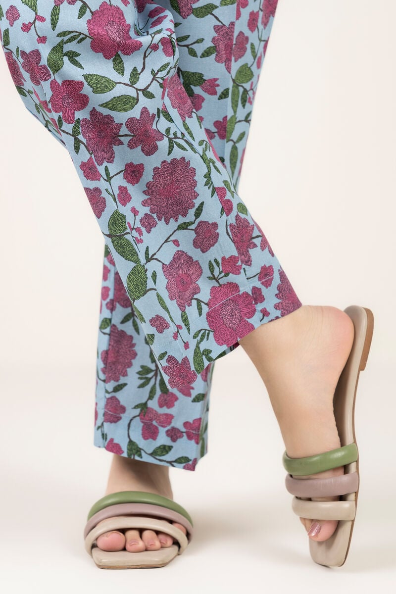 Printed Cambric Straight Pants