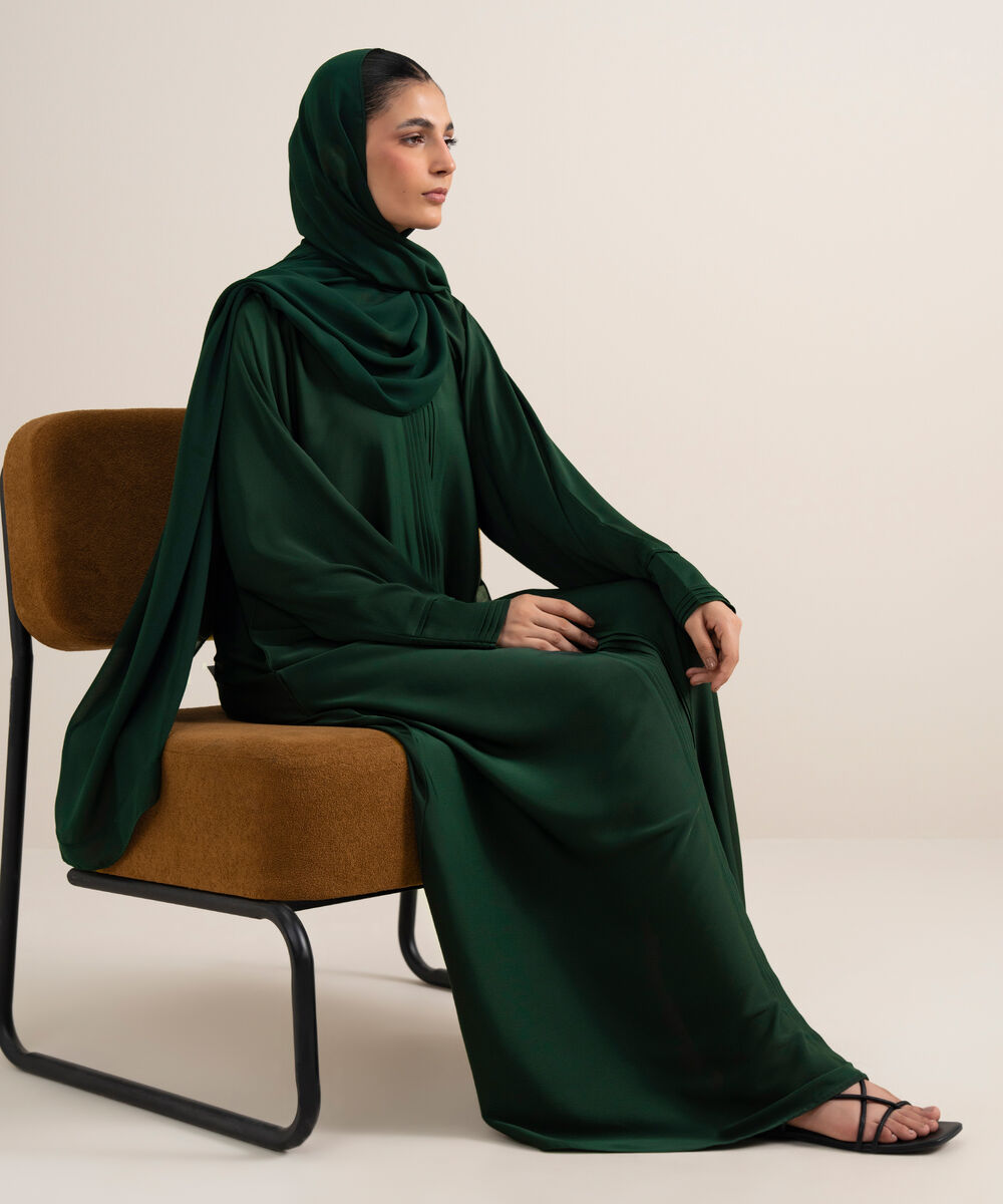 Women's Olive Green Abaya Set
