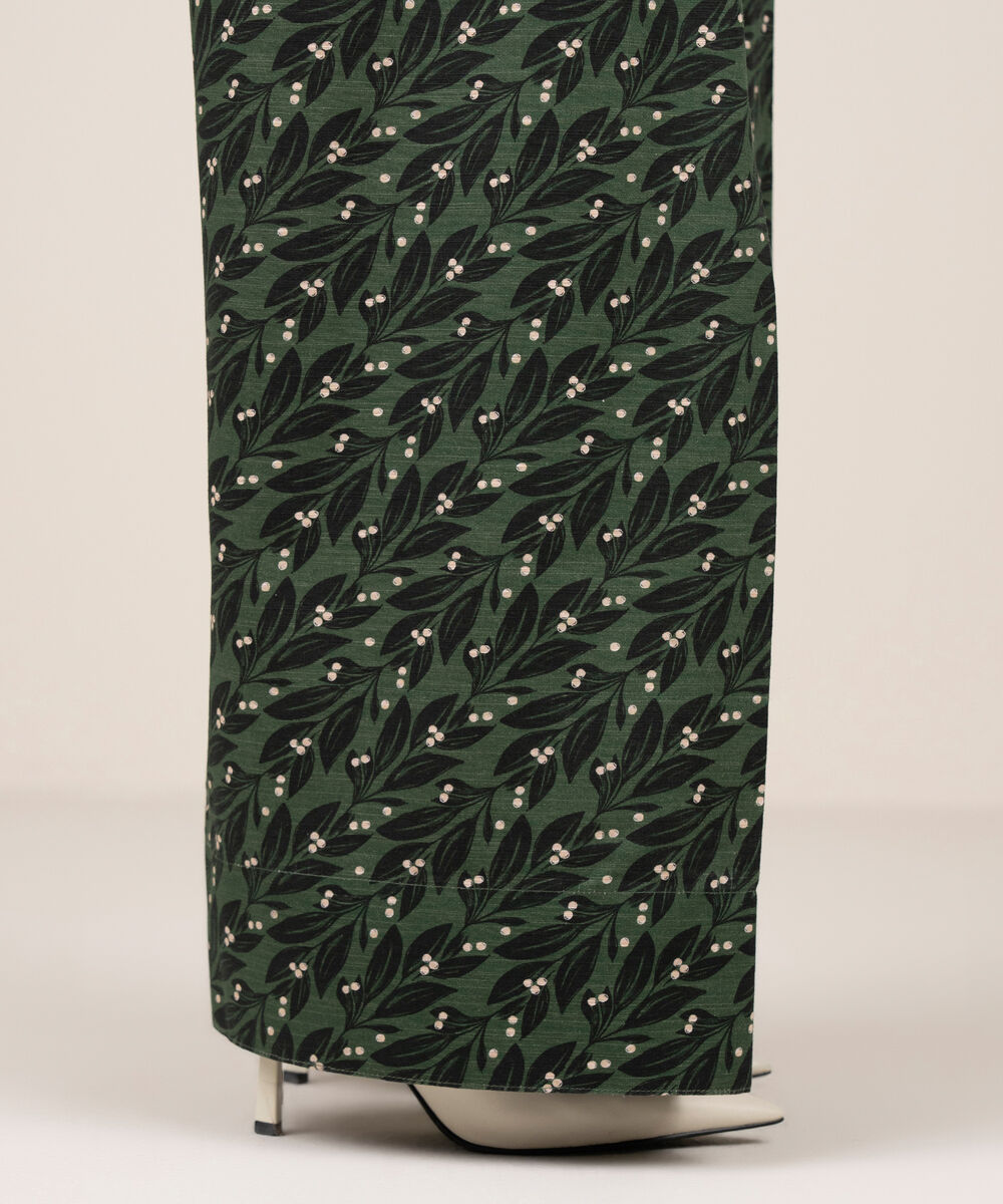 Women's RTW Khaddar Printed Green Farshi Shalwar