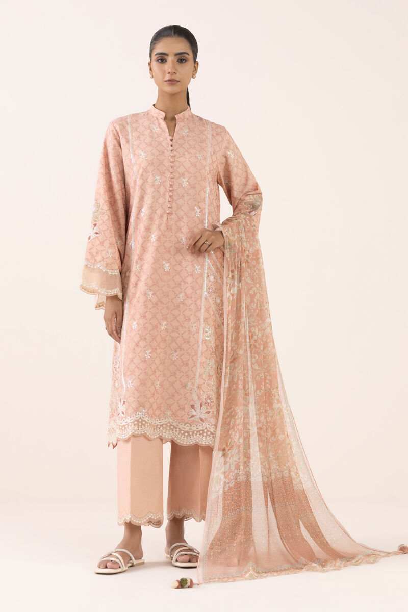 3 Piece - Embroidered Jacquard Suit