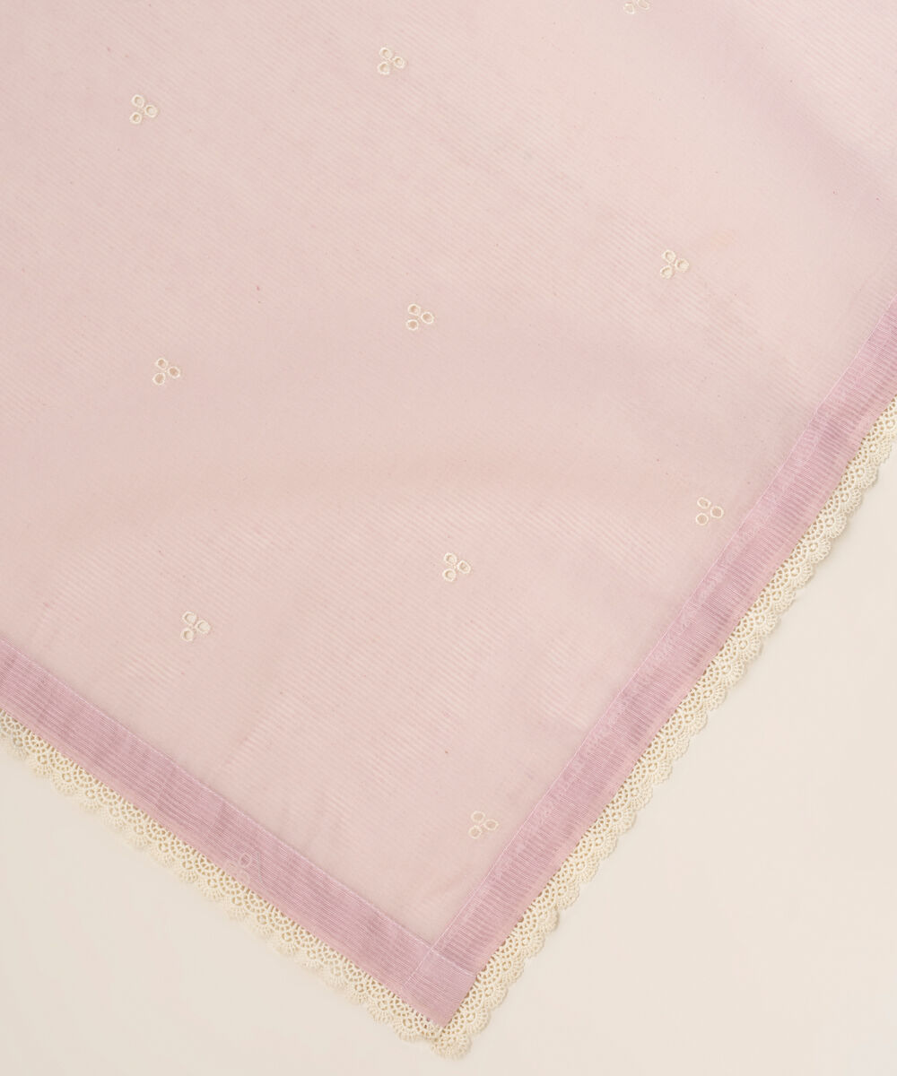 Women's RTW Textured Karandi Embroidered Pink Dupatta