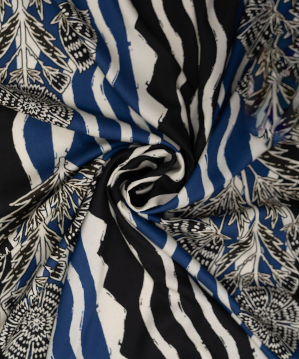 Printed Linen Blue Dupatta