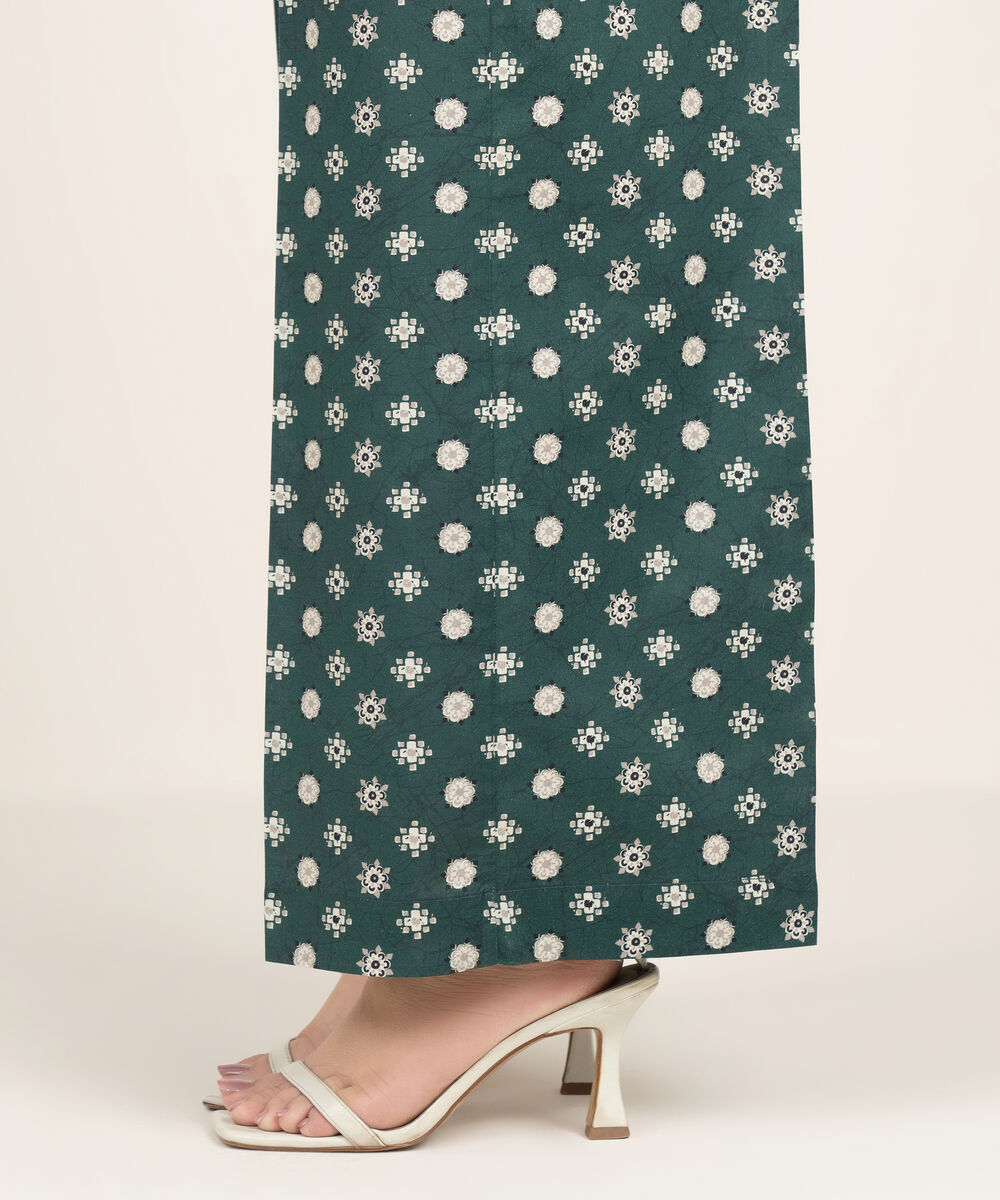 Women's RTW Cambric Printed Green Culottes