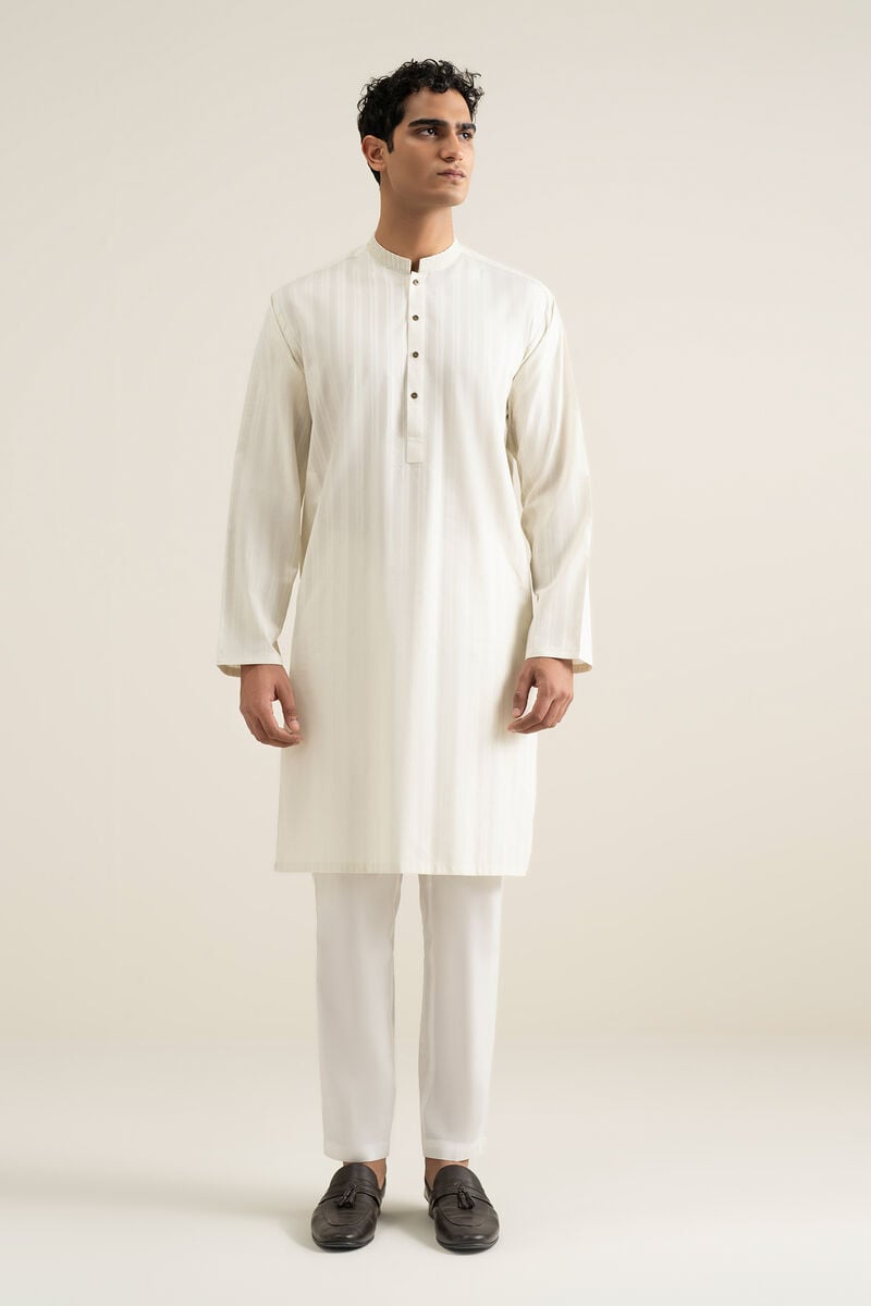 Embroidered Jacquard Kurta