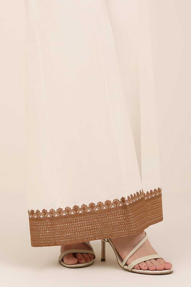 Embroidered Cambric Flared Pants