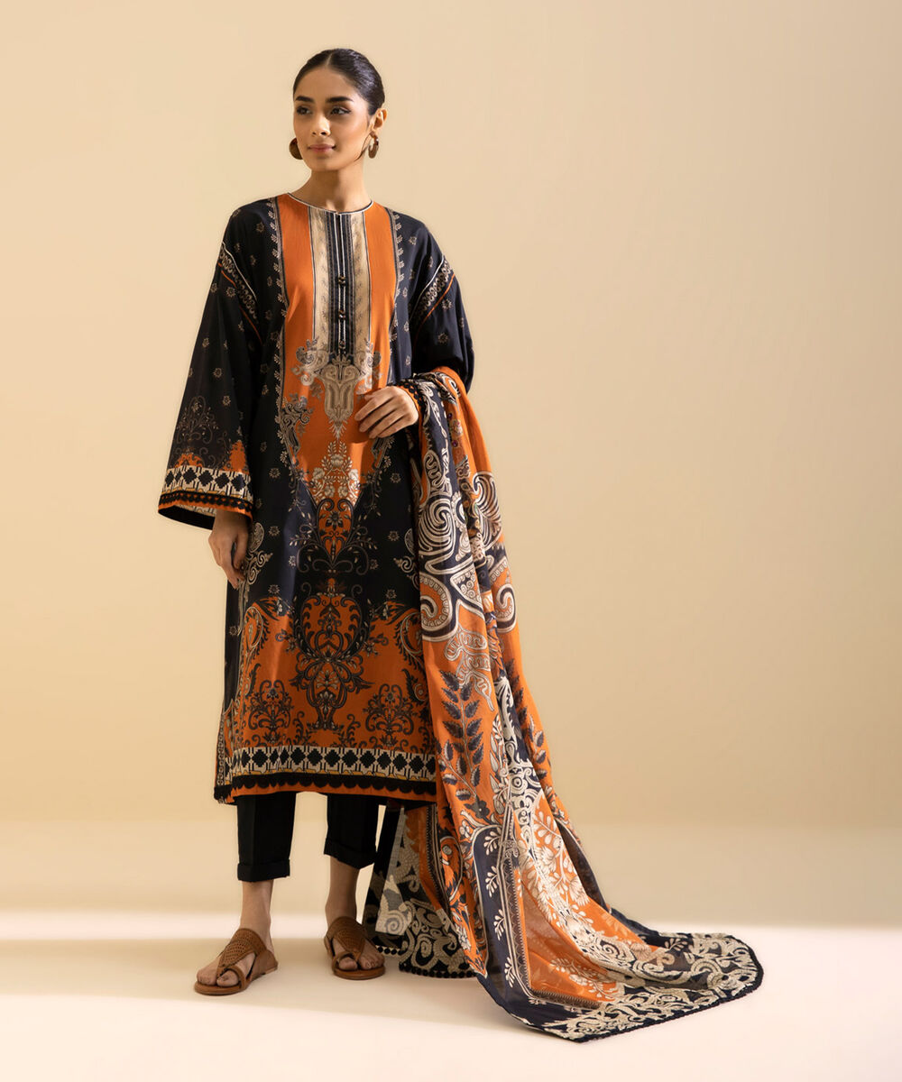 Womens Daily Unstitched 3 Piece - Printed Lawn Suit