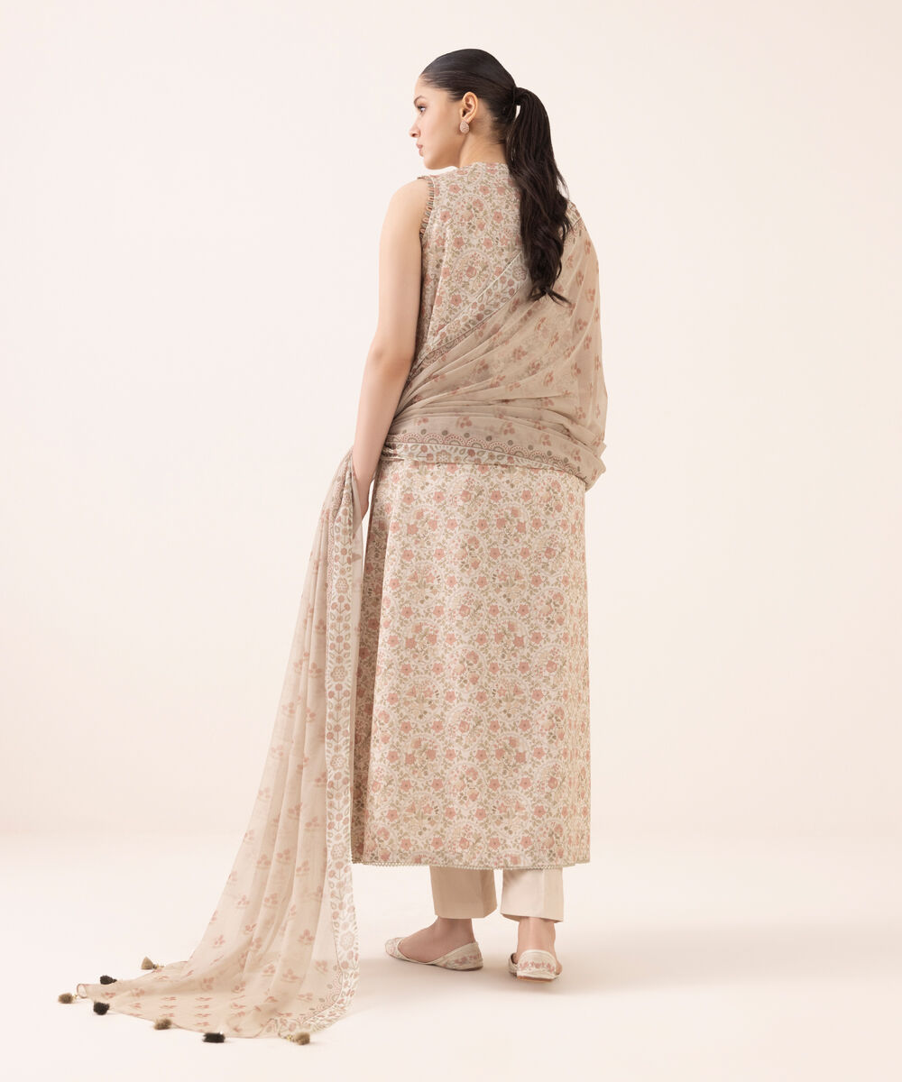 Women's Unstitched Cotton Embroidered Multi Three Piece Suit