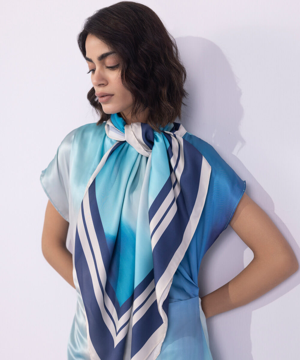 Woman - Square Print Satin Scarf