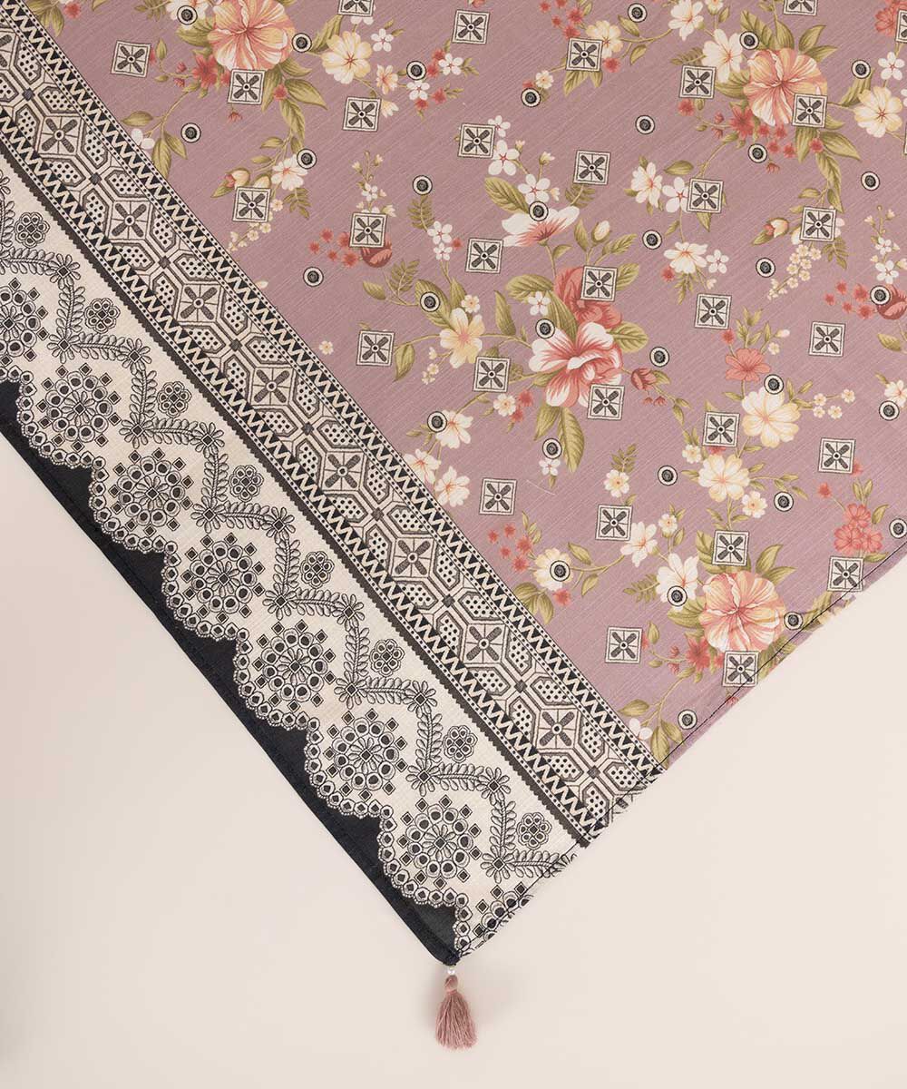 Woman - Purple Printed Khaddar Dupatta