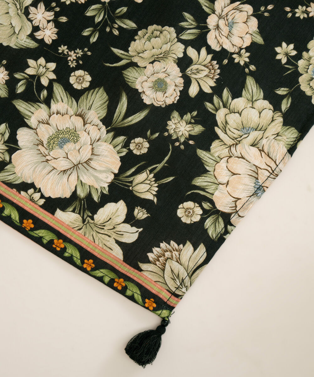 Khaddar Printed Black Dupatta
