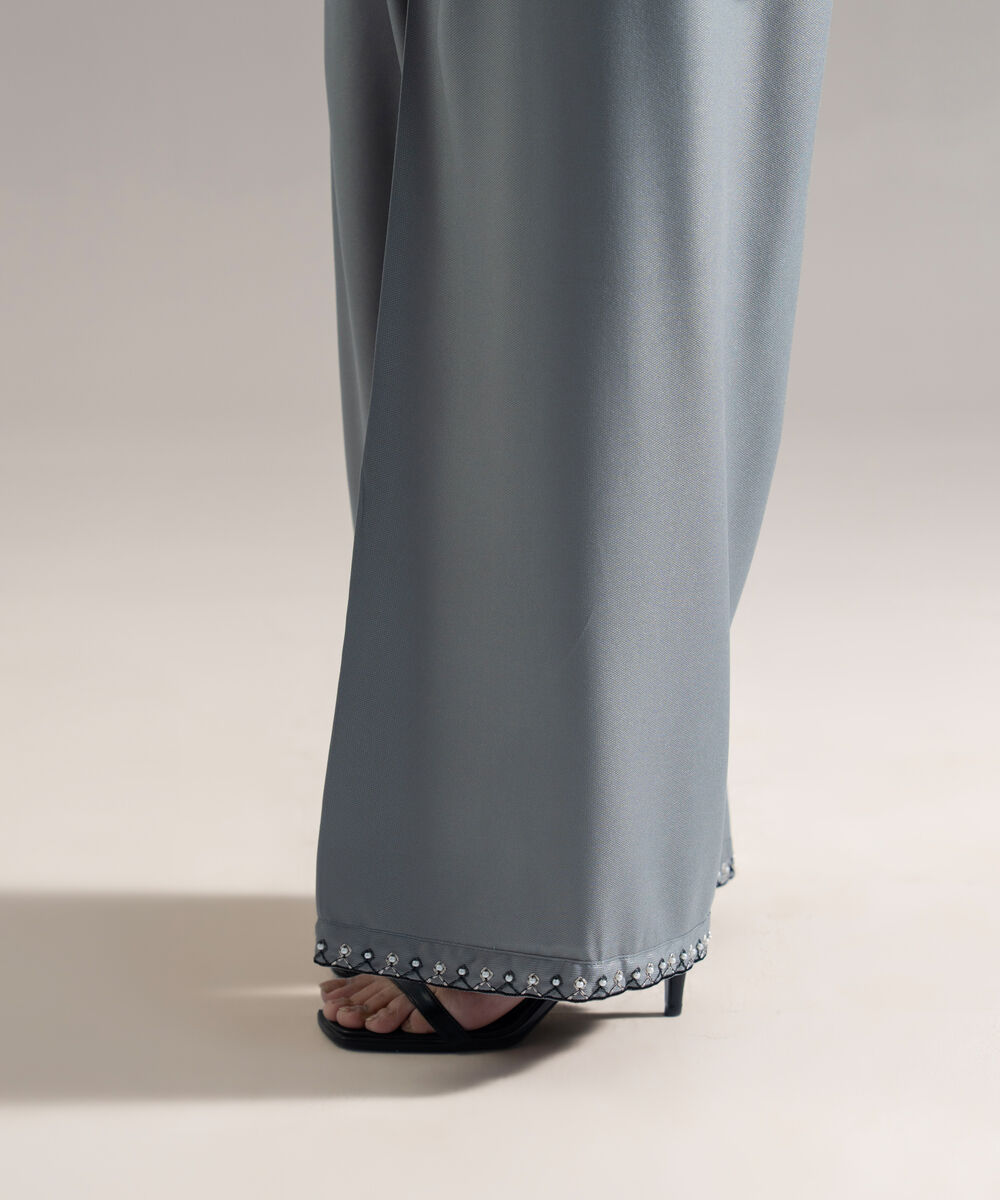 Women's RTW Bedford Solid Grey Farshi Shalwar