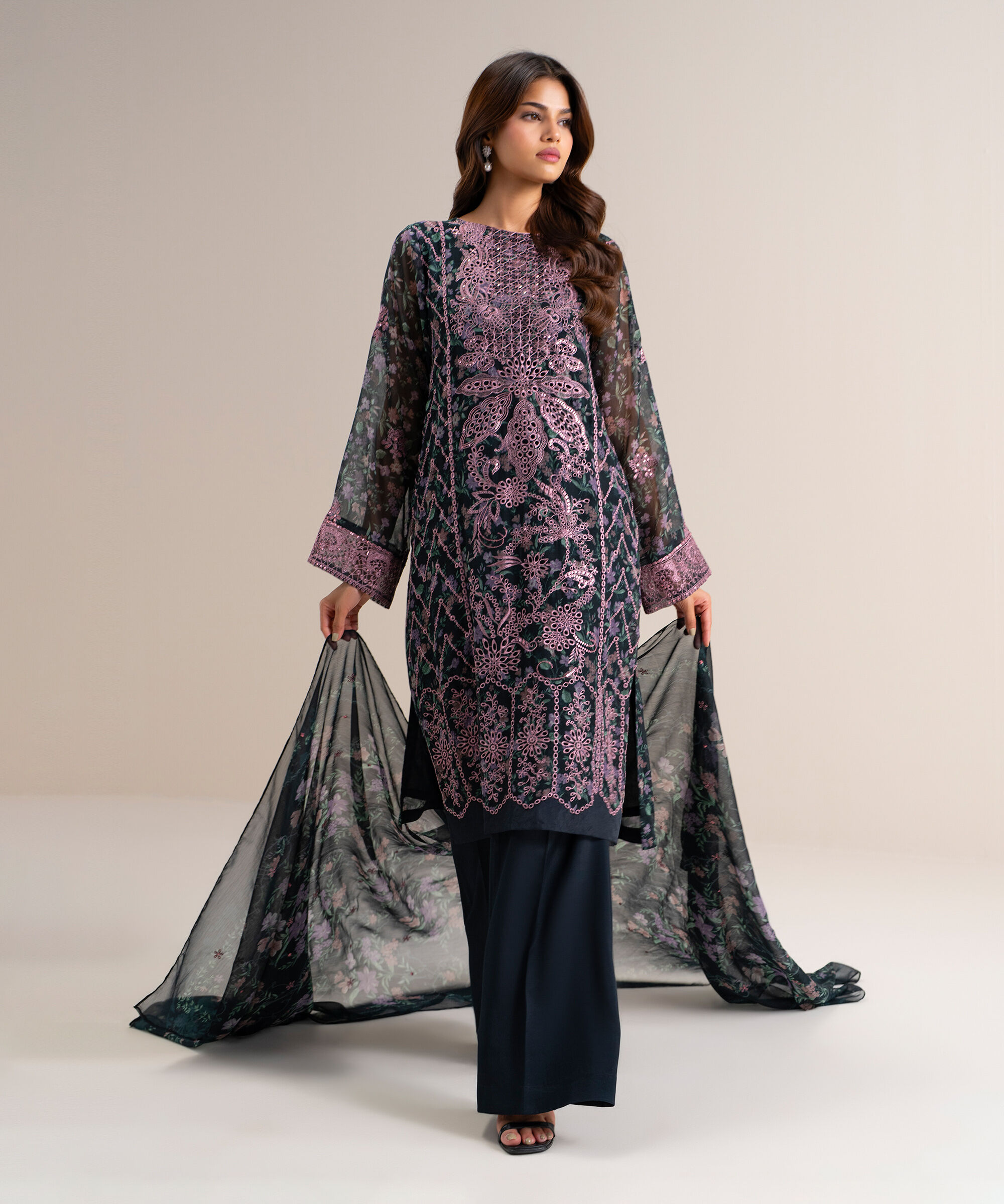 Unstitched 3 Pc Chiffon U3FELX25V106