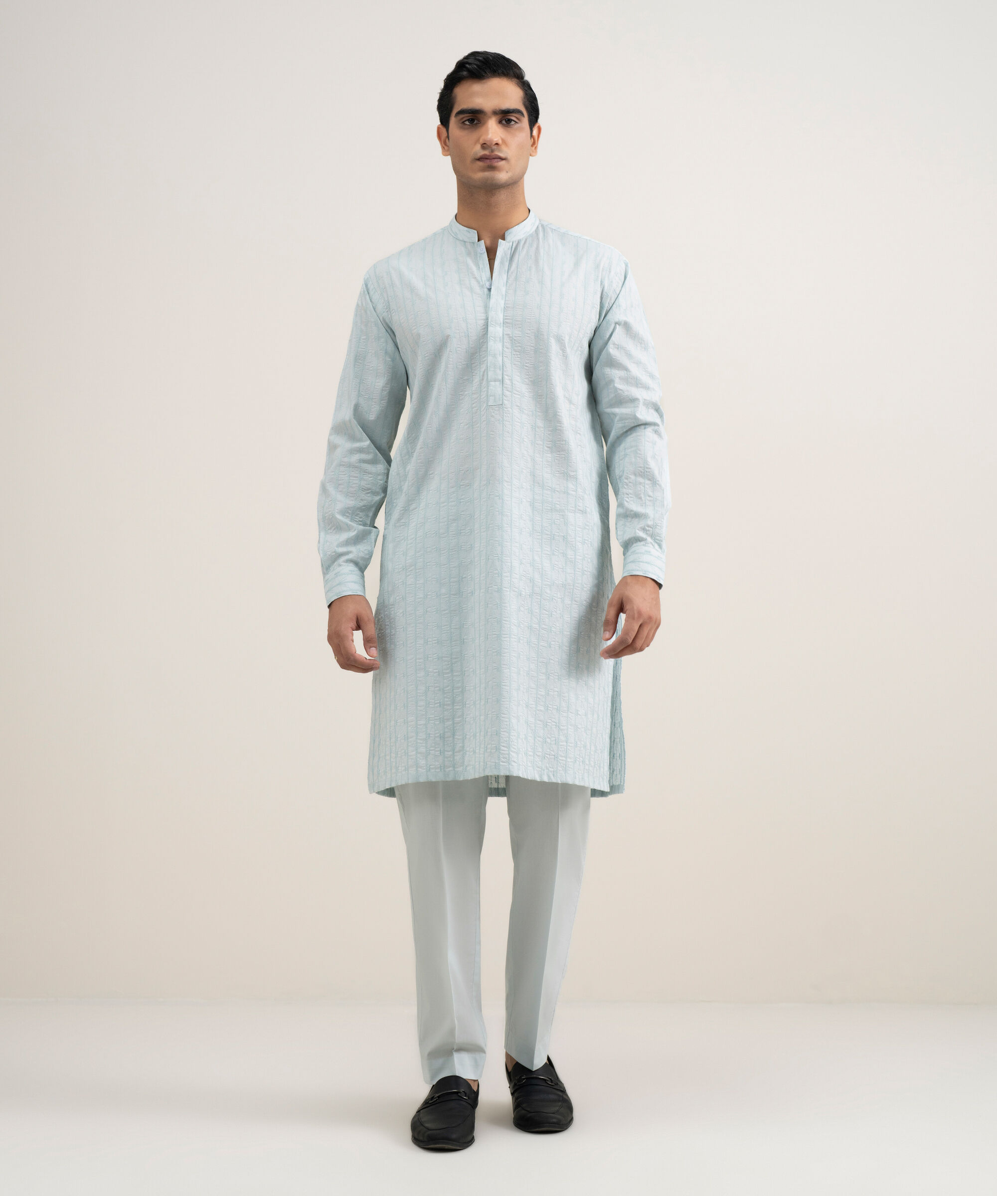 Sapphire - Embroidered Cotton Suit