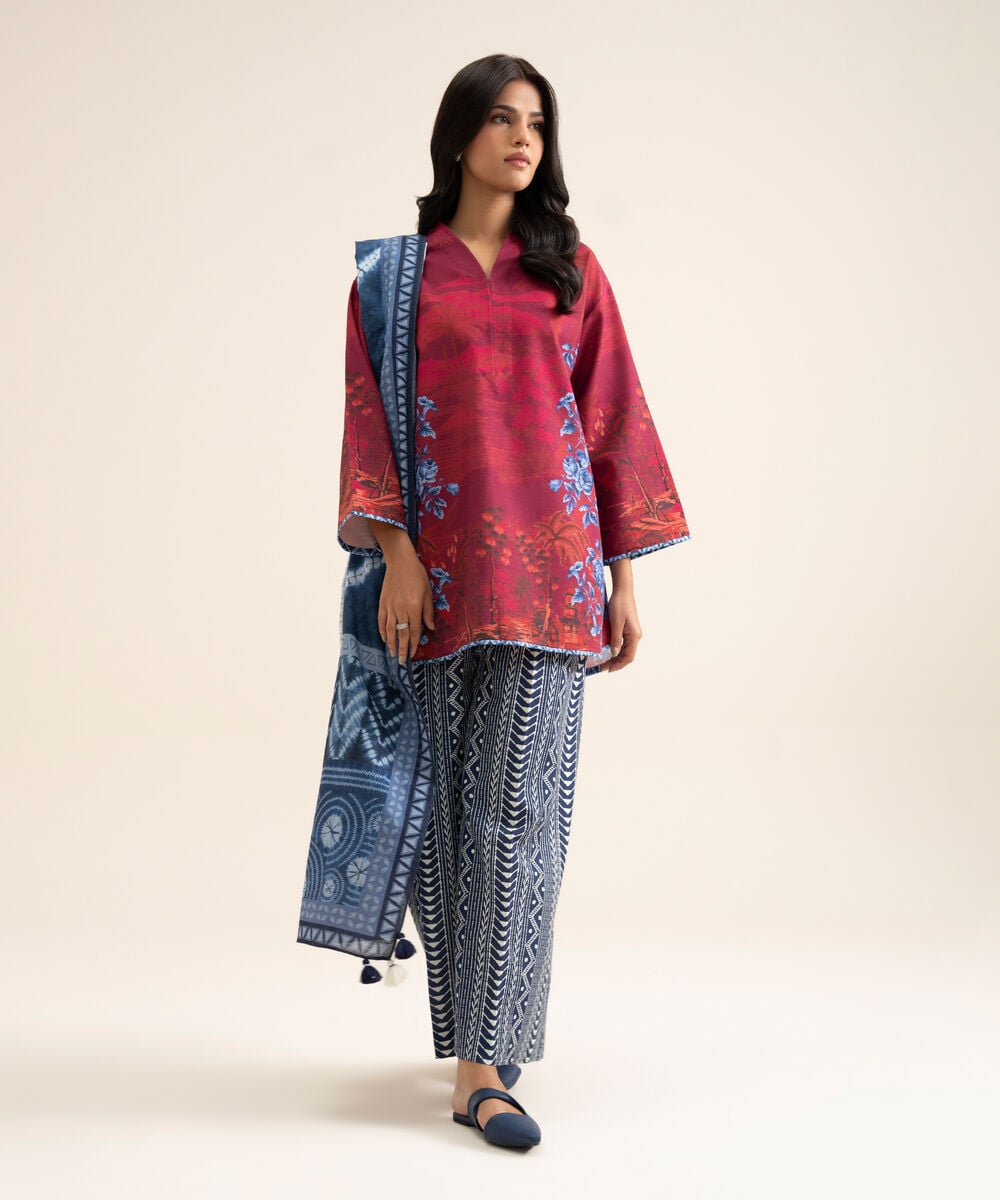 Women's Unstitched Premium Khaddar Blue Dupatta