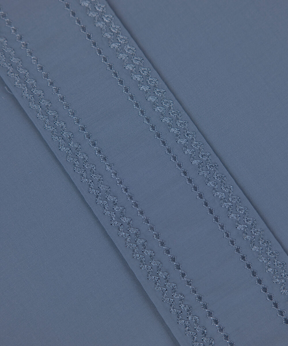 Men Unstitched Wash & Wear Blue Full Suit Fabric