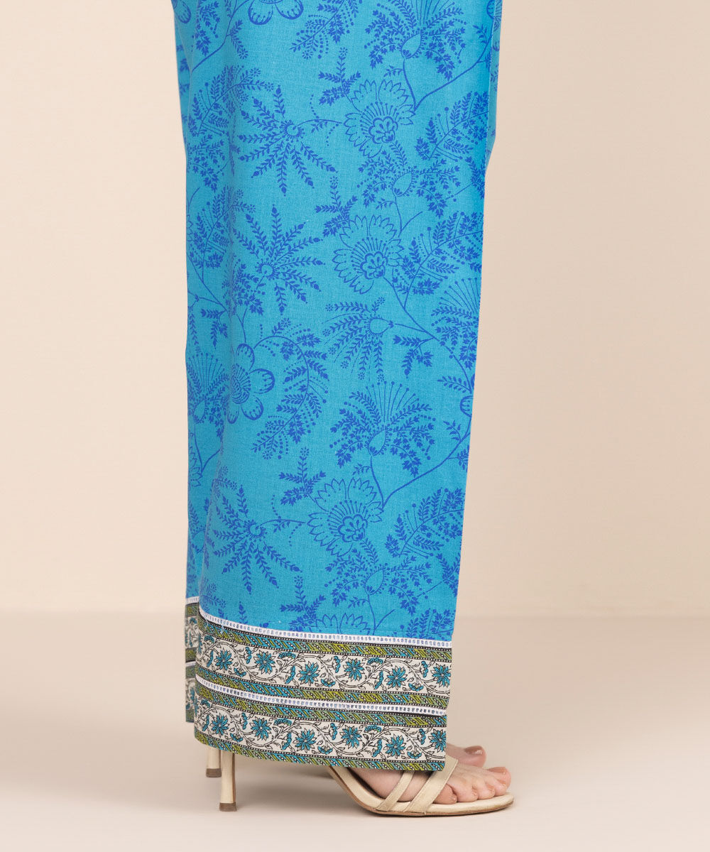 Women's RTW Cambric Blue Printed Shalwar