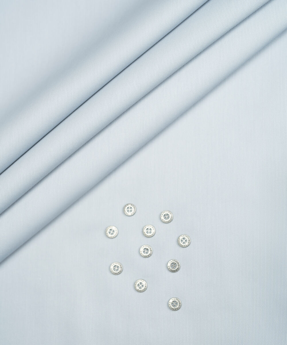 Men's Unstitched Two-Piece Light Grey Cotton Dobby Suit