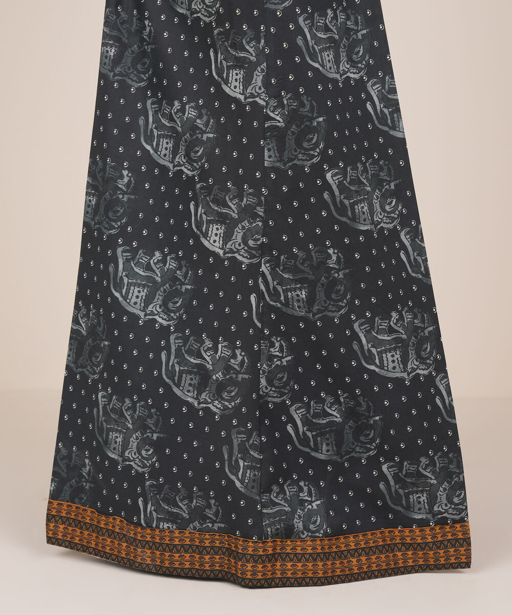 Women's RTW Cambric Black Printed Sharara