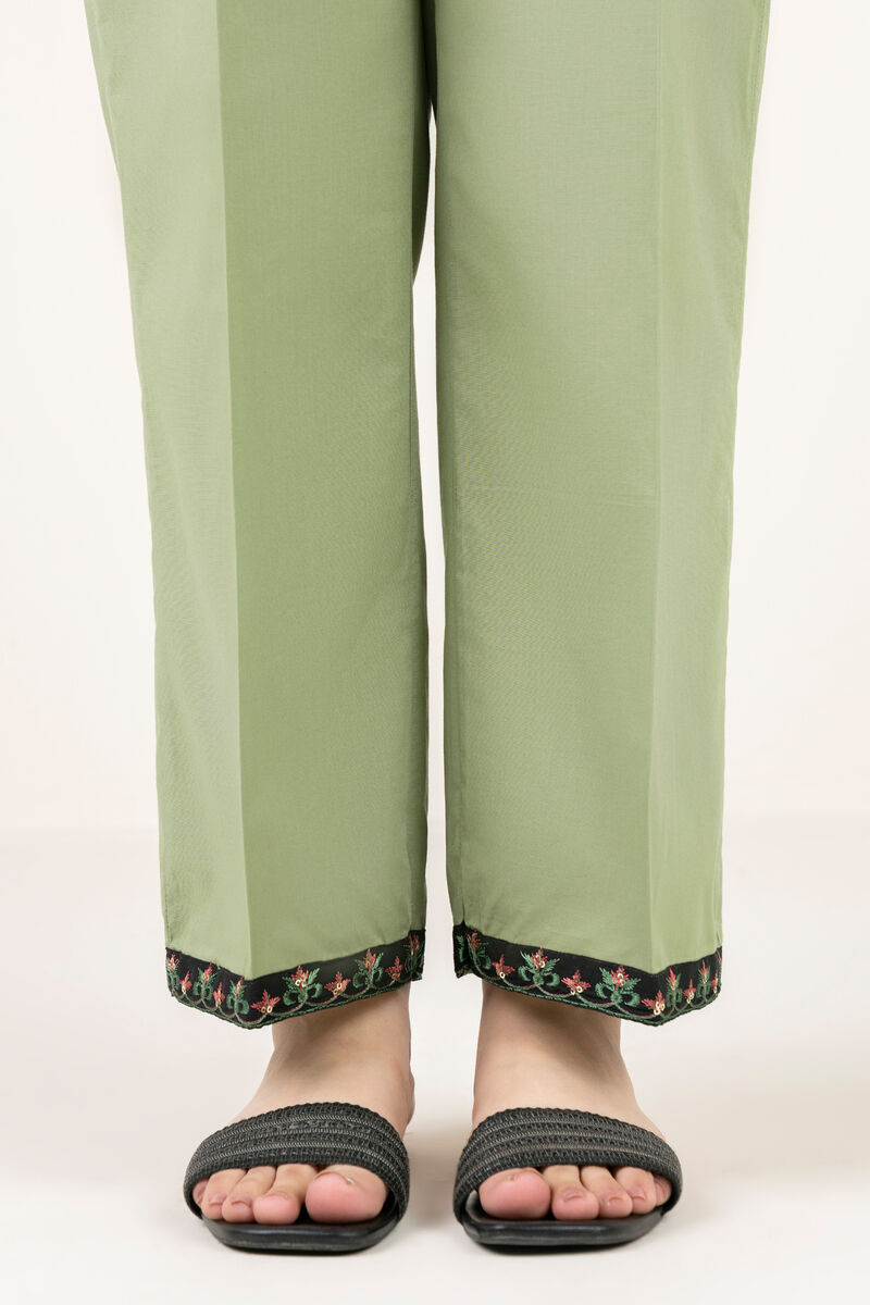 Embroidered Cambric Straight Pants