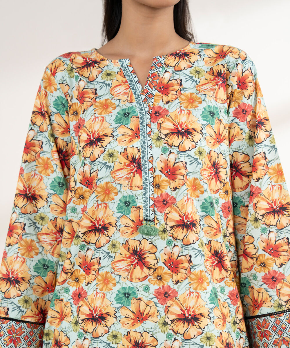 Women's RTW Cambric Multi Printed A-Line Shirt