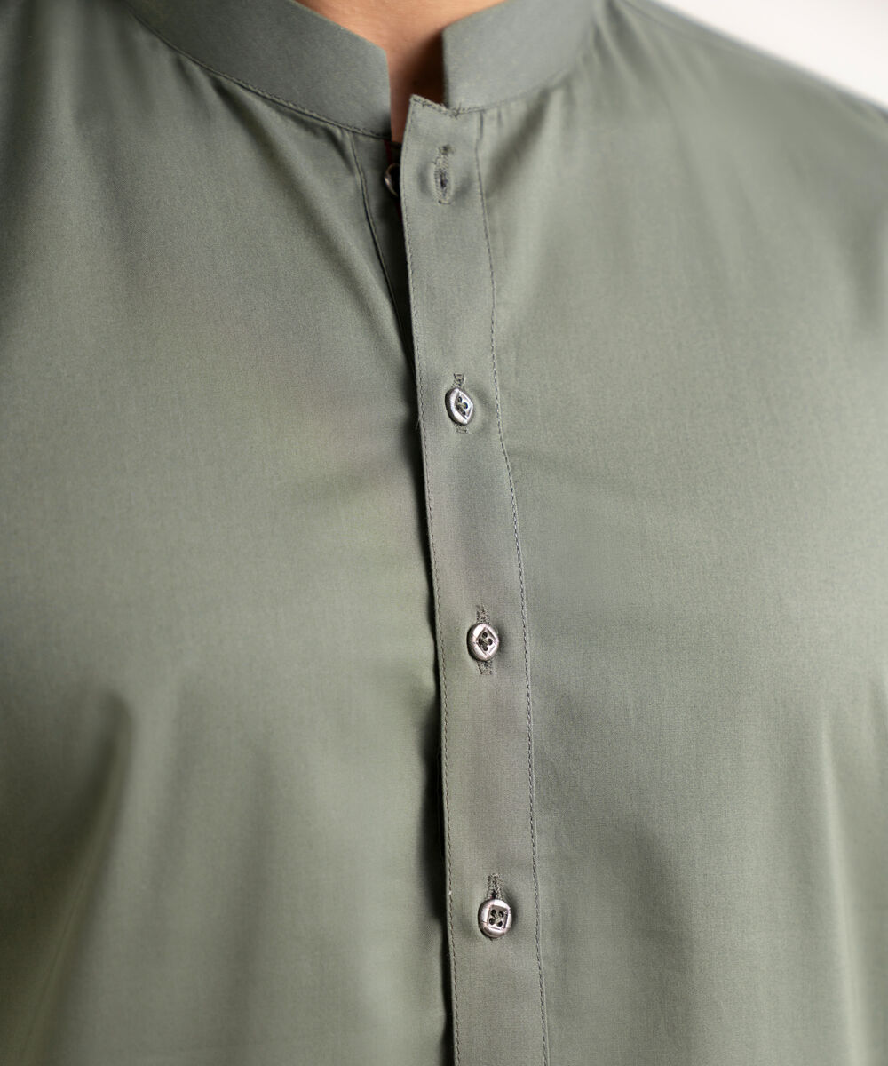 Men's Stitched 100% Cotton Grey Kurta