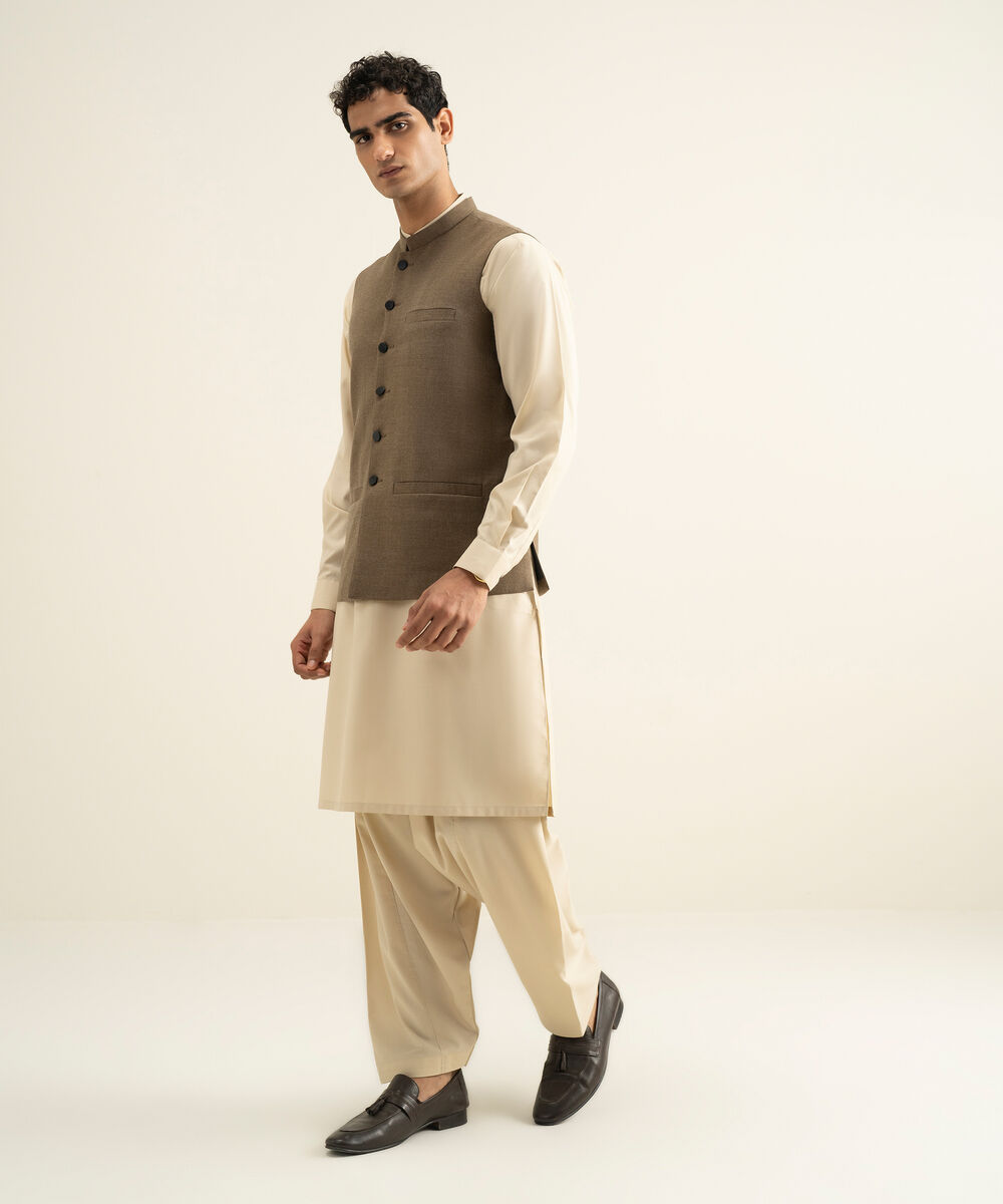 Men's brown Luxury Viscose Waistcoat