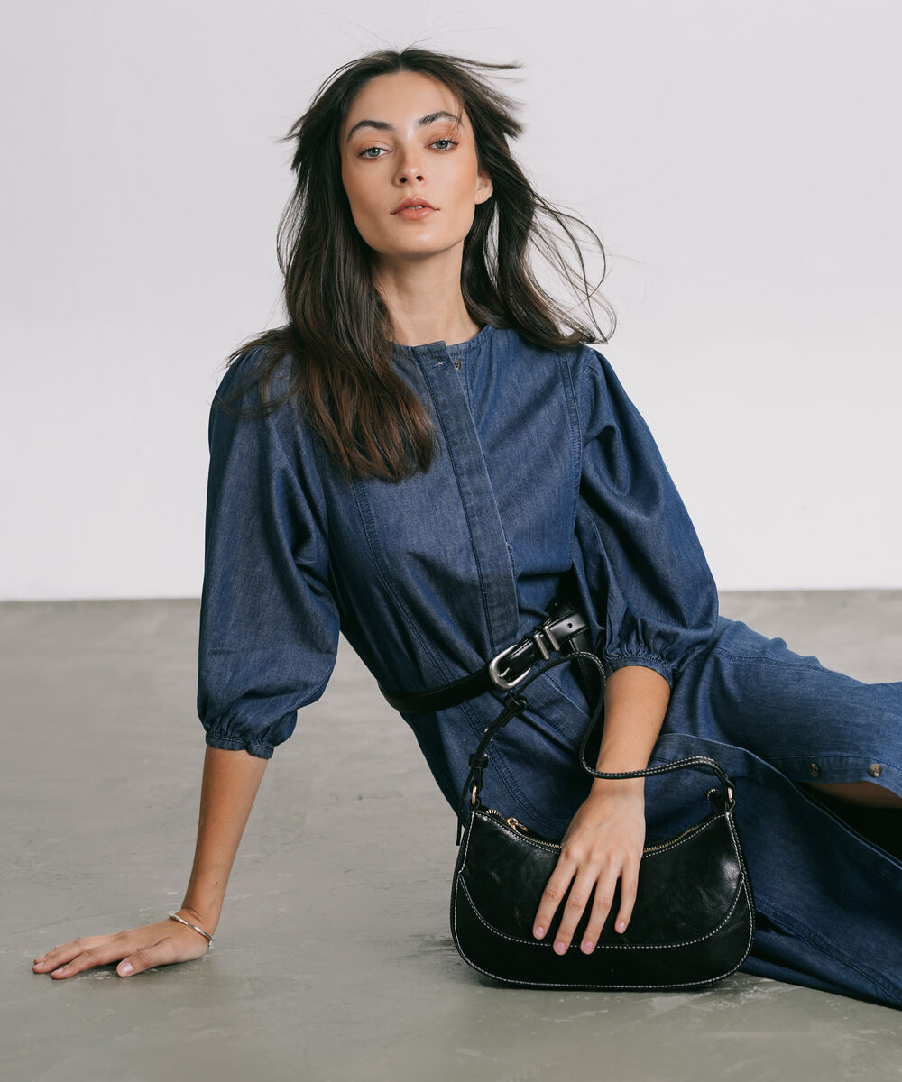 Women's Western Wear Blue Heavy Weight Denim Dress