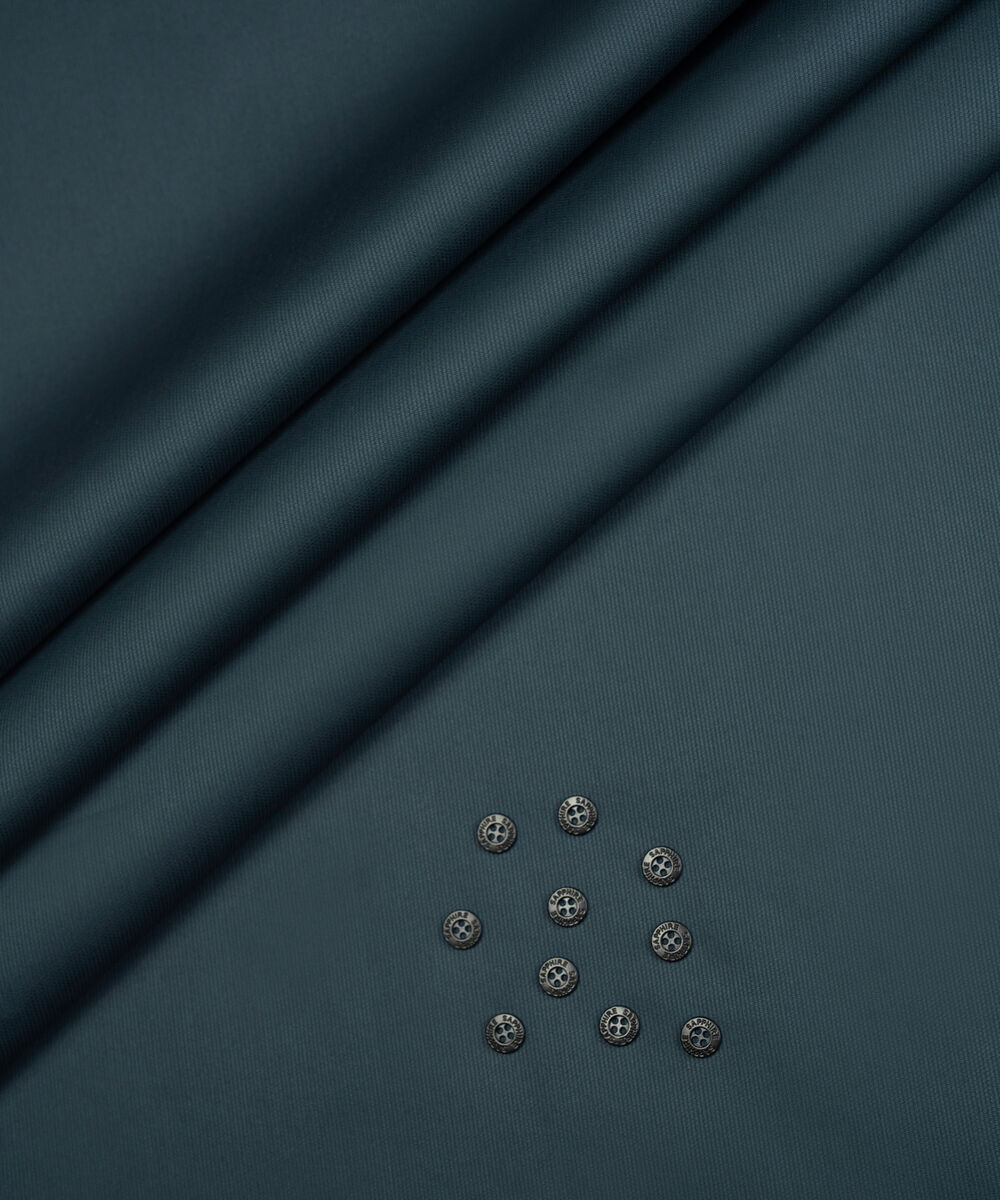 Men's Unstitched Two-Piece Royal Blue Cotton Dobby Suit