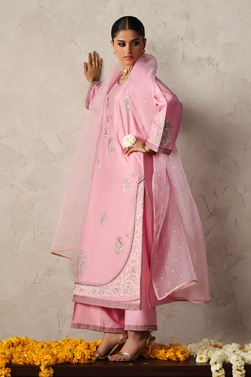 3 Piece - Embroidered Cotton Net Suit