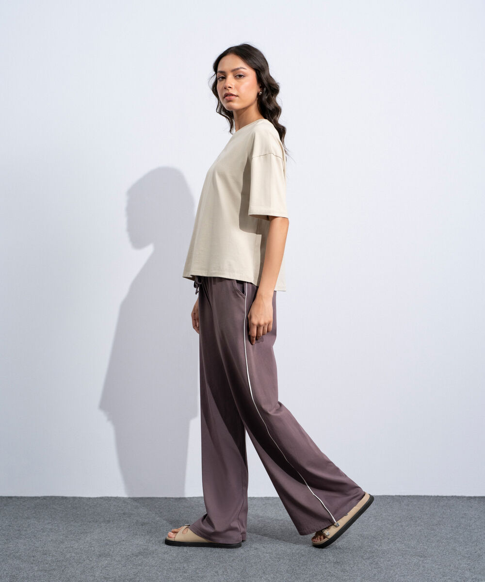 Women's Western Beige Loose Fit Supima T-Shirt