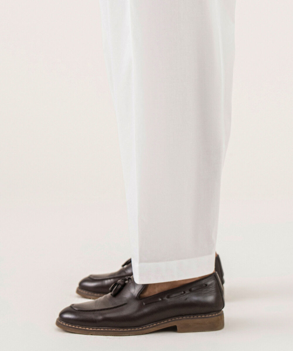 Men's 100% Cotton Plain Off-White Kurta Shalwar