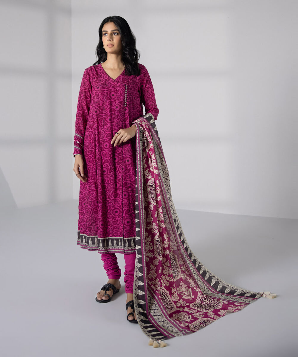 Ladies Khaddar Unstitched Three Piece