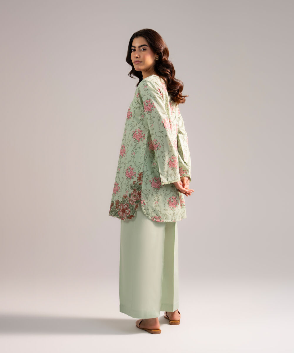Women's RTW Lawn Embroidered Green 2 Piece Suit